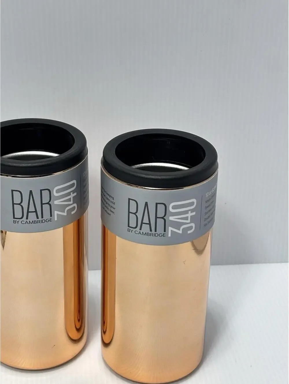 Bar 340 by Cambridge Slim Can Cooler 12oz Rose Gold Stainless Insulated 2PK NWT